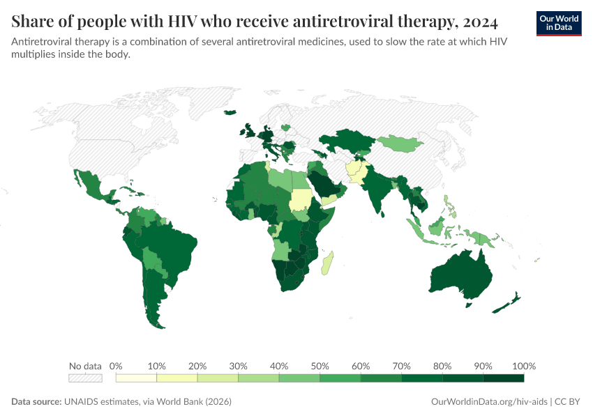 A thumbnail of the "Share of people with HIV who receive antiretroviral therapy" chart